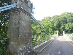 First left pillar of Whorlton Suspension Bridge, Whorlton, Teesdale July 2016